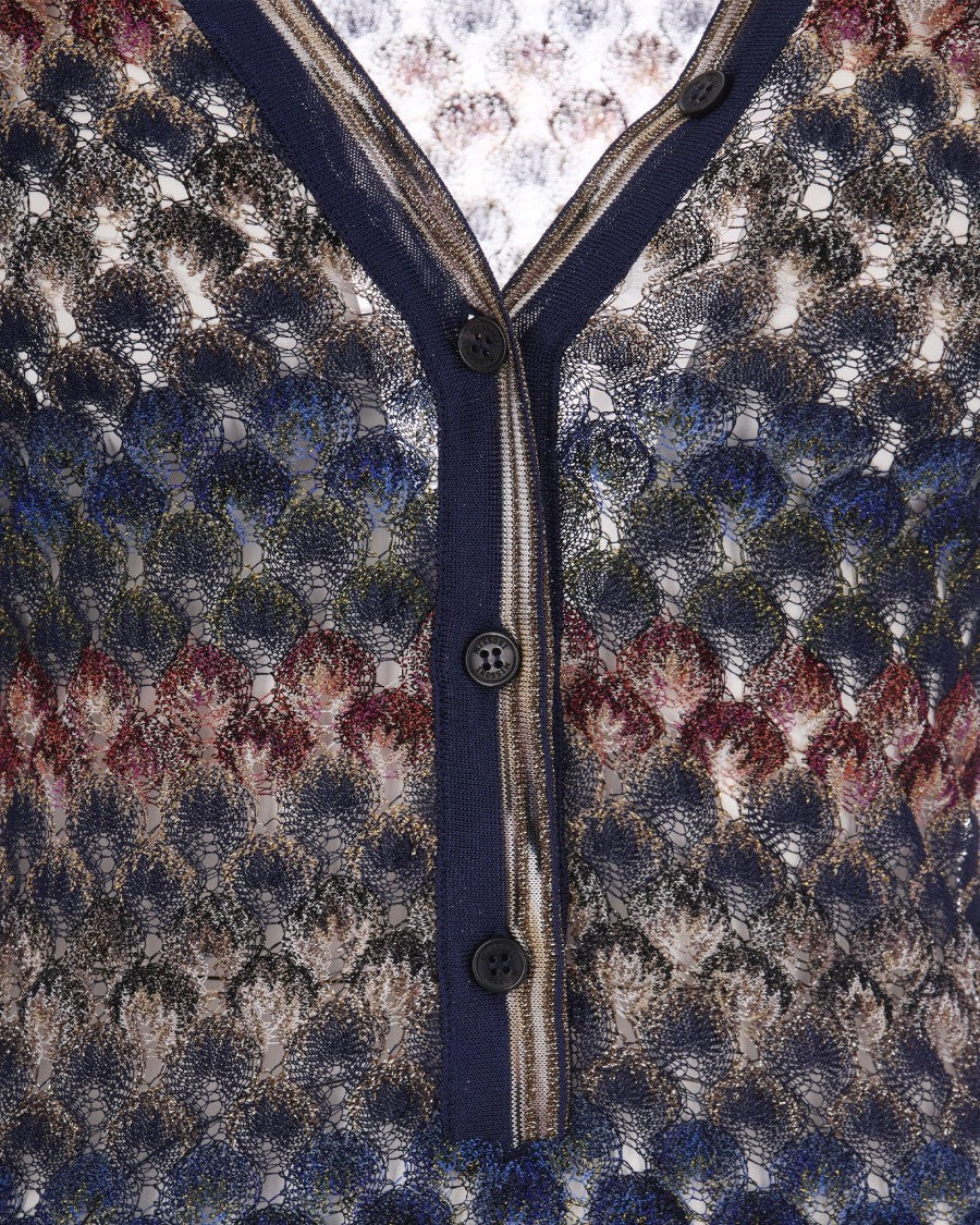 Missoni Fitted Long-Sleeve Top With Textured Knit And V-Neckline