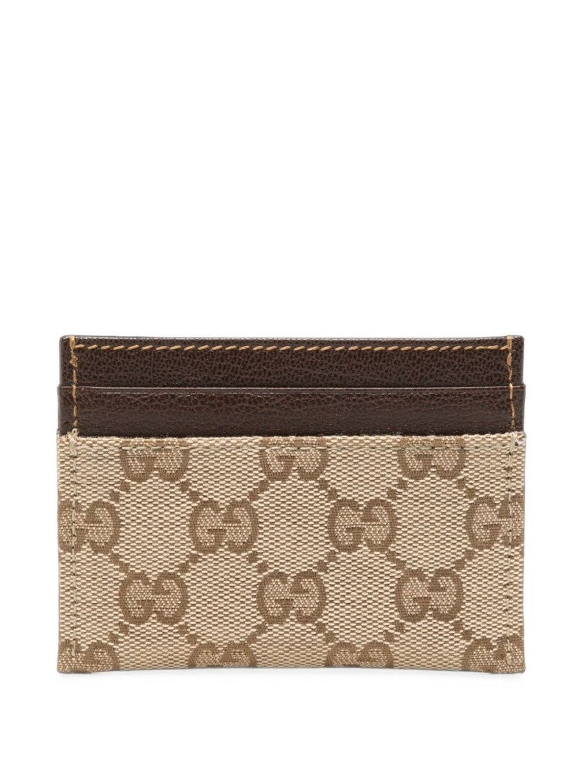 Gucci Monogram Canvas Leather-Trimmed Wallet