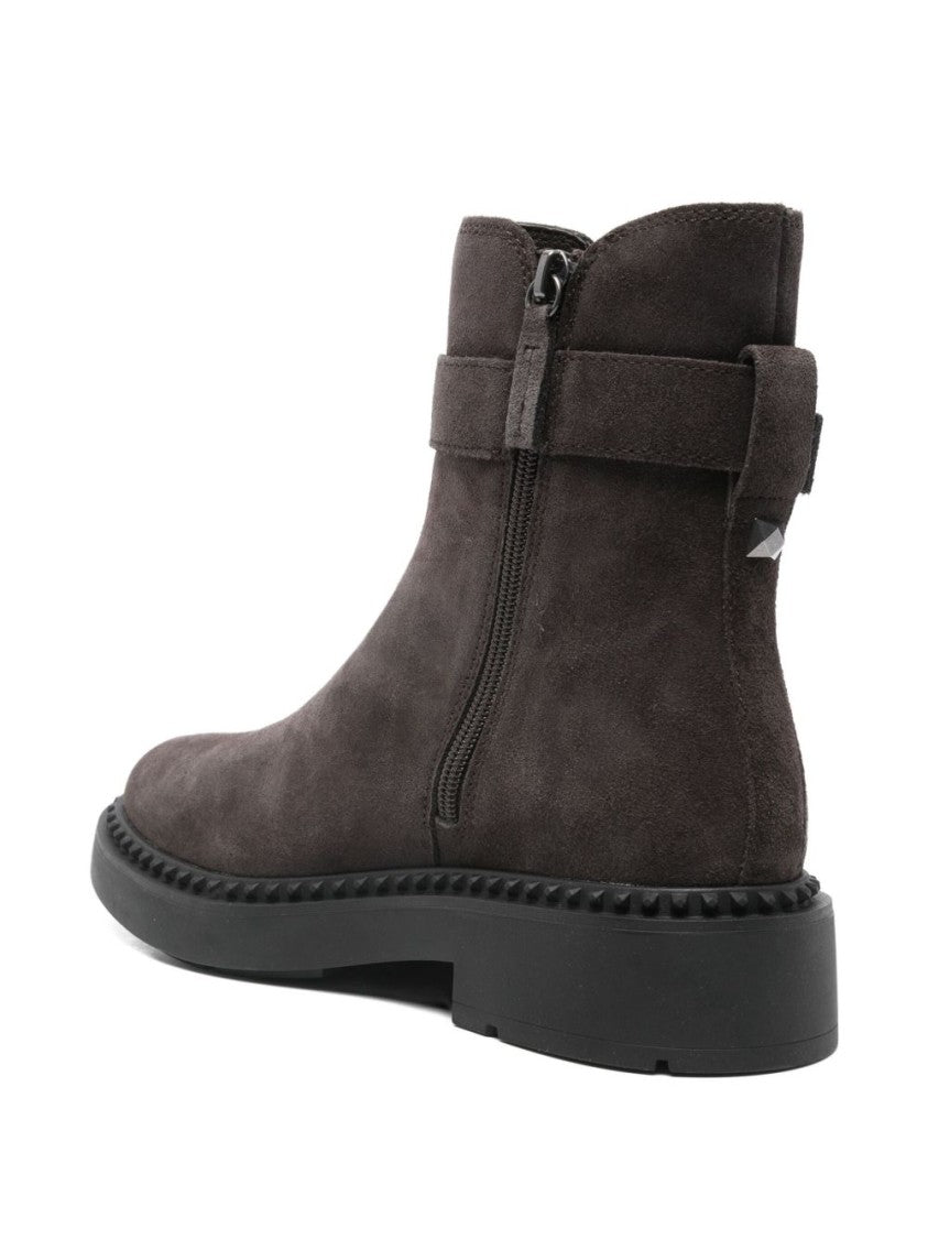 Ash Suede Ankle Boots With Strap Detail
