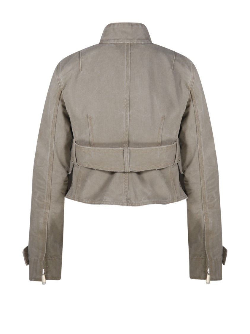 Burberry Cropped Jacket With High Collar