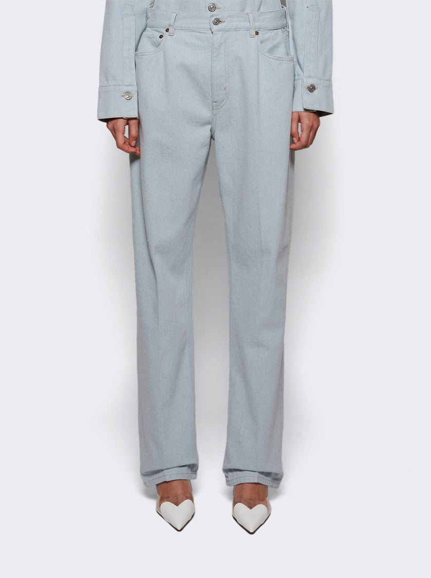 Victoria Beckham Kick Pocket Boyfriend Jean Light Azul