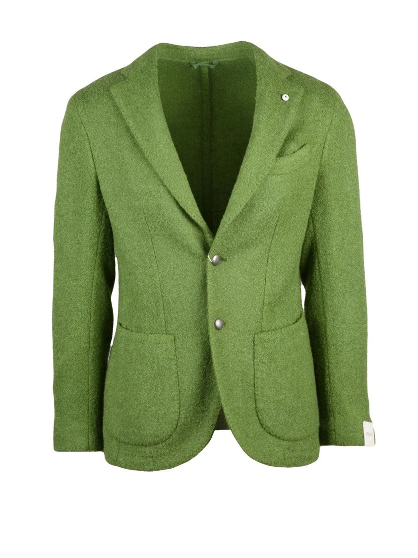 L.B.M. 1911 Textured Bouclé Jacket With Notched Lapel And Button Closure