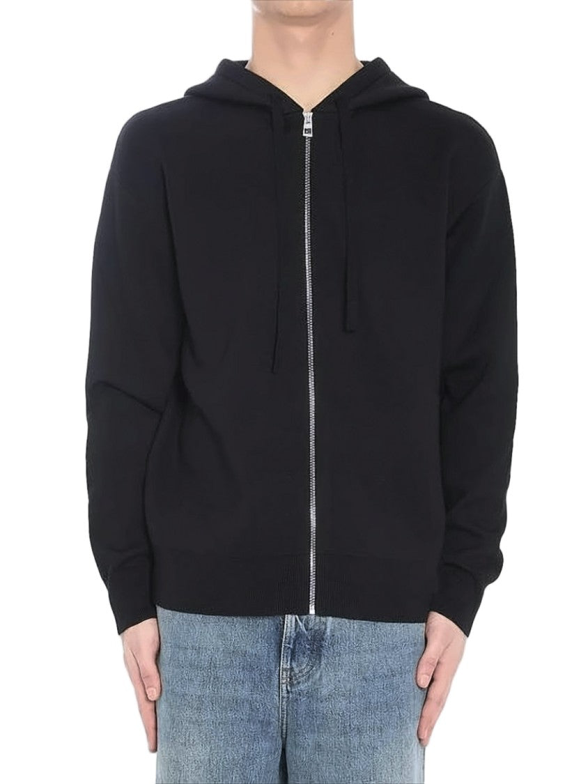 Loewe Black Wool Blend Zip-Up Hoodie