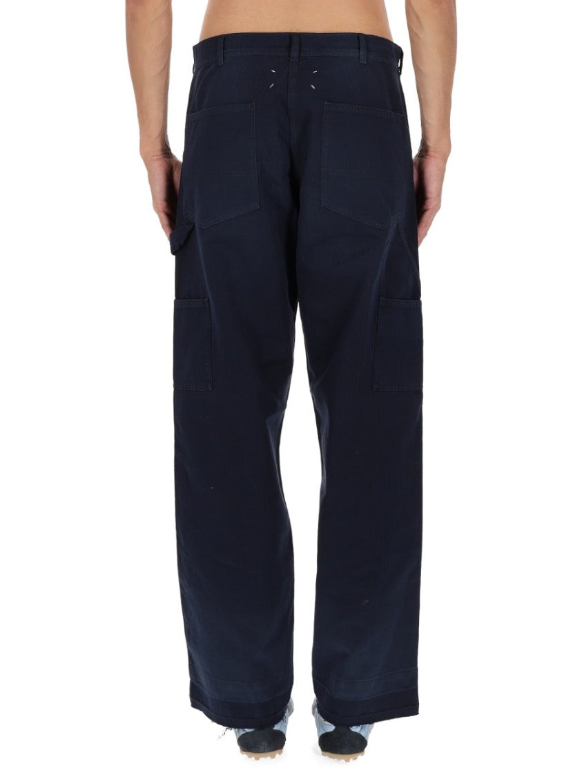 Maison Margiela Navy Cotton Relaxed Wide-Leg Jeans