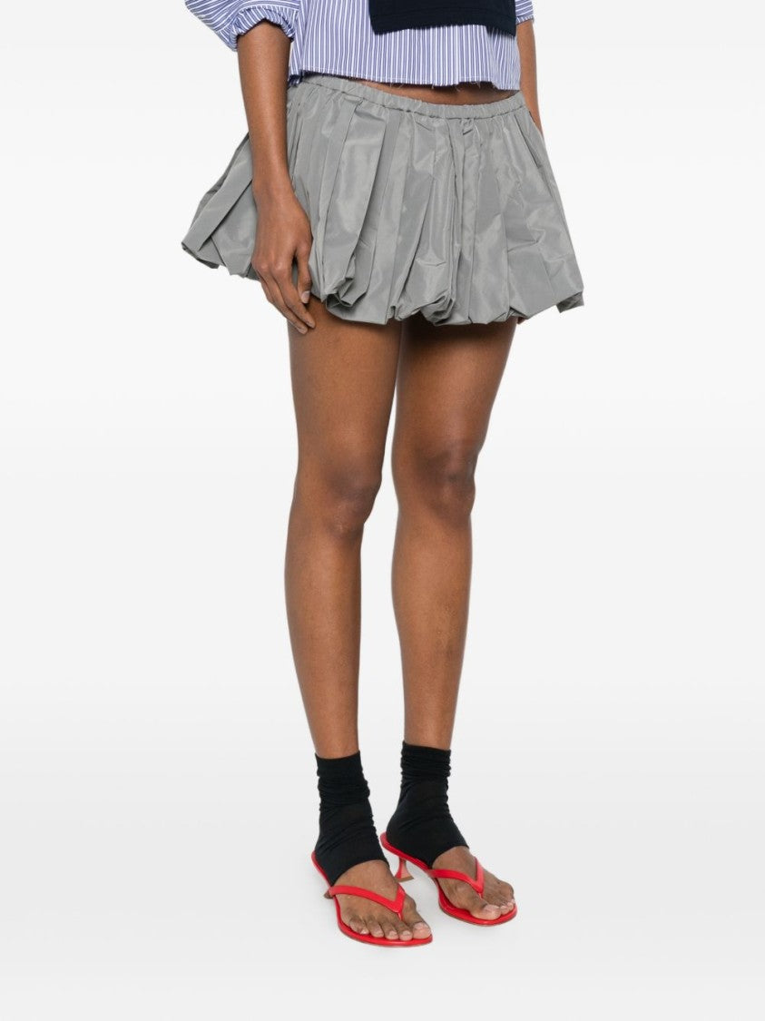 Miu Miu Pleated Elastic Mini Skirt
