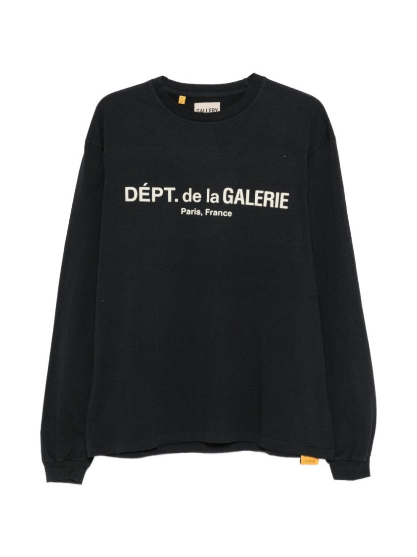Gallery Dept. Black Long-Sleeve Sweathirt With Contrasting Logo Print