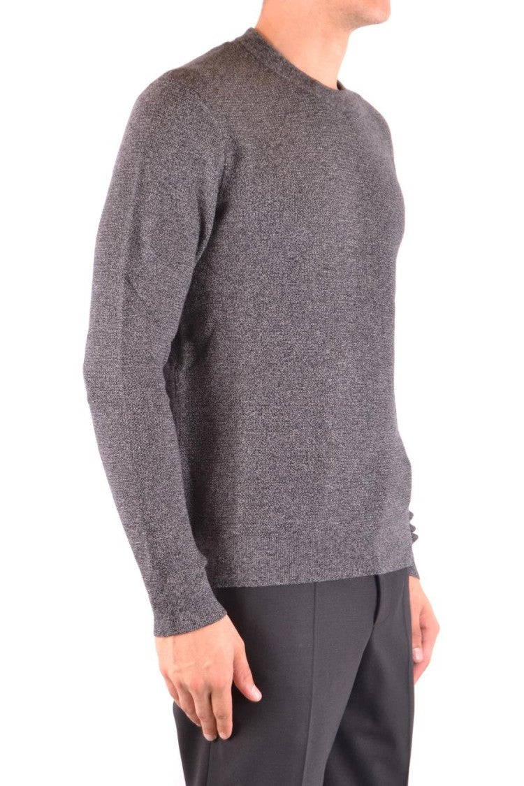 Michael Kors Textured Knit Grey Sweater With Ribbed