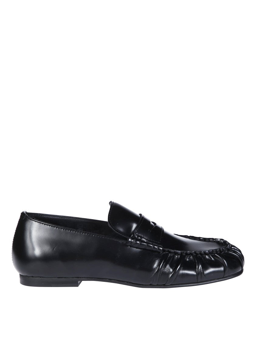 Alohas Aven Polished Black Leather Loafers