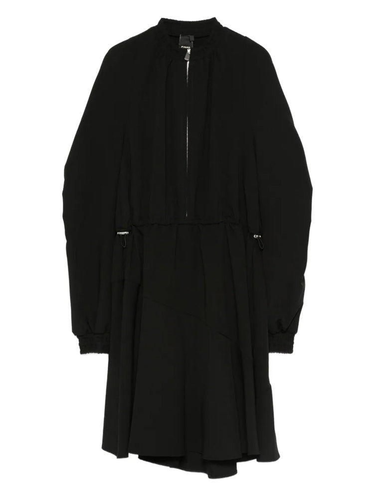Pinko Sardina Mini Dress With Gathered Waist And Flared Skirt