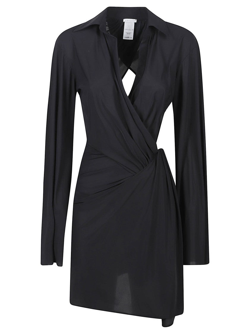 Amazuin Mini Dress With Wrap-Style Front