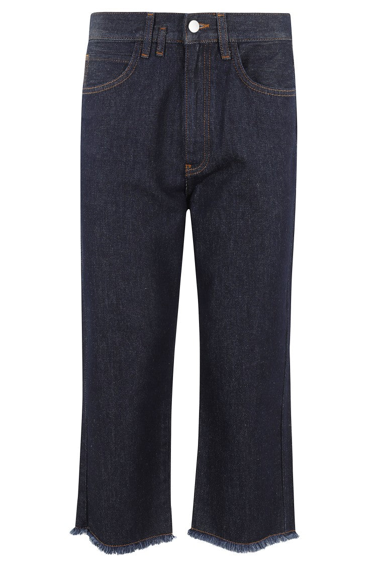 Tela Frayed Hem Blue Jeans