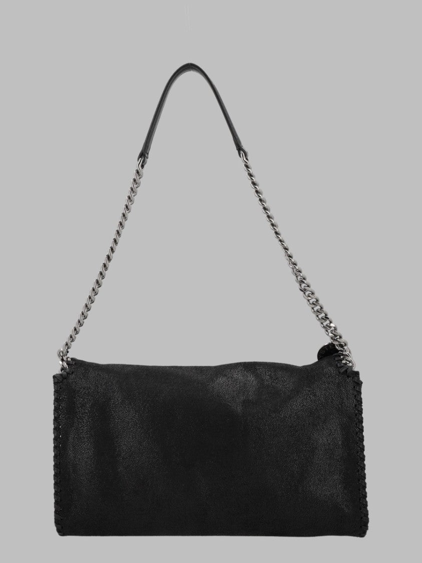 Stella Mccartney Black Silver Chain Trim Polyester Crossbody Bag