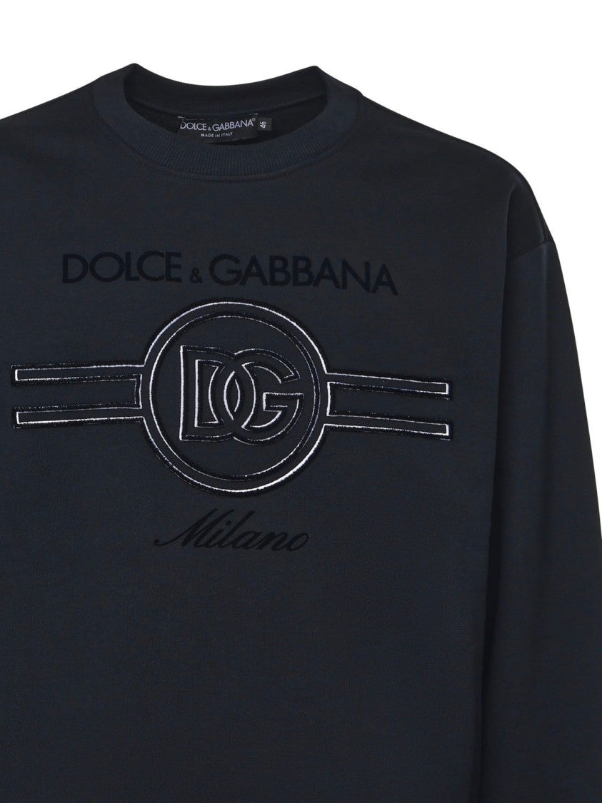 Dolce & Gabbana Logo Knit Sweater – Dark Blue