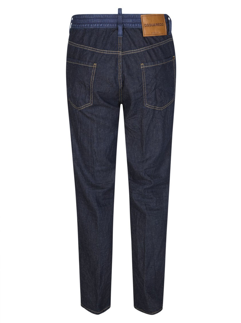 Dsquared2 Dark Indigo Elastic Waist Drawstring Jeans