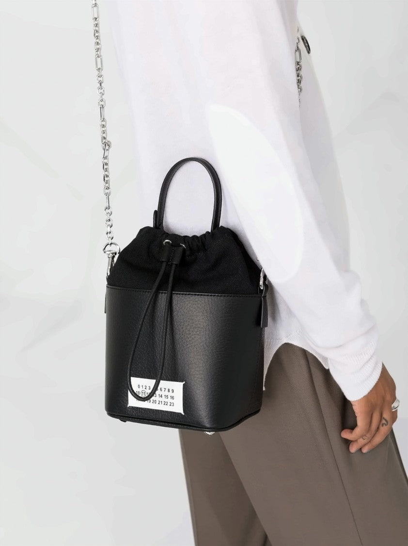 Maison Margiela Textured Calf Leather Small Bucket Bag