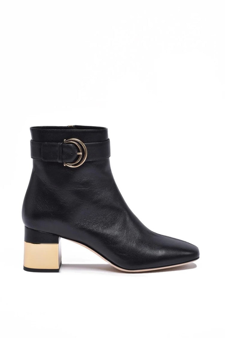 Chloé Leather Ankle Boot With Zip - Black