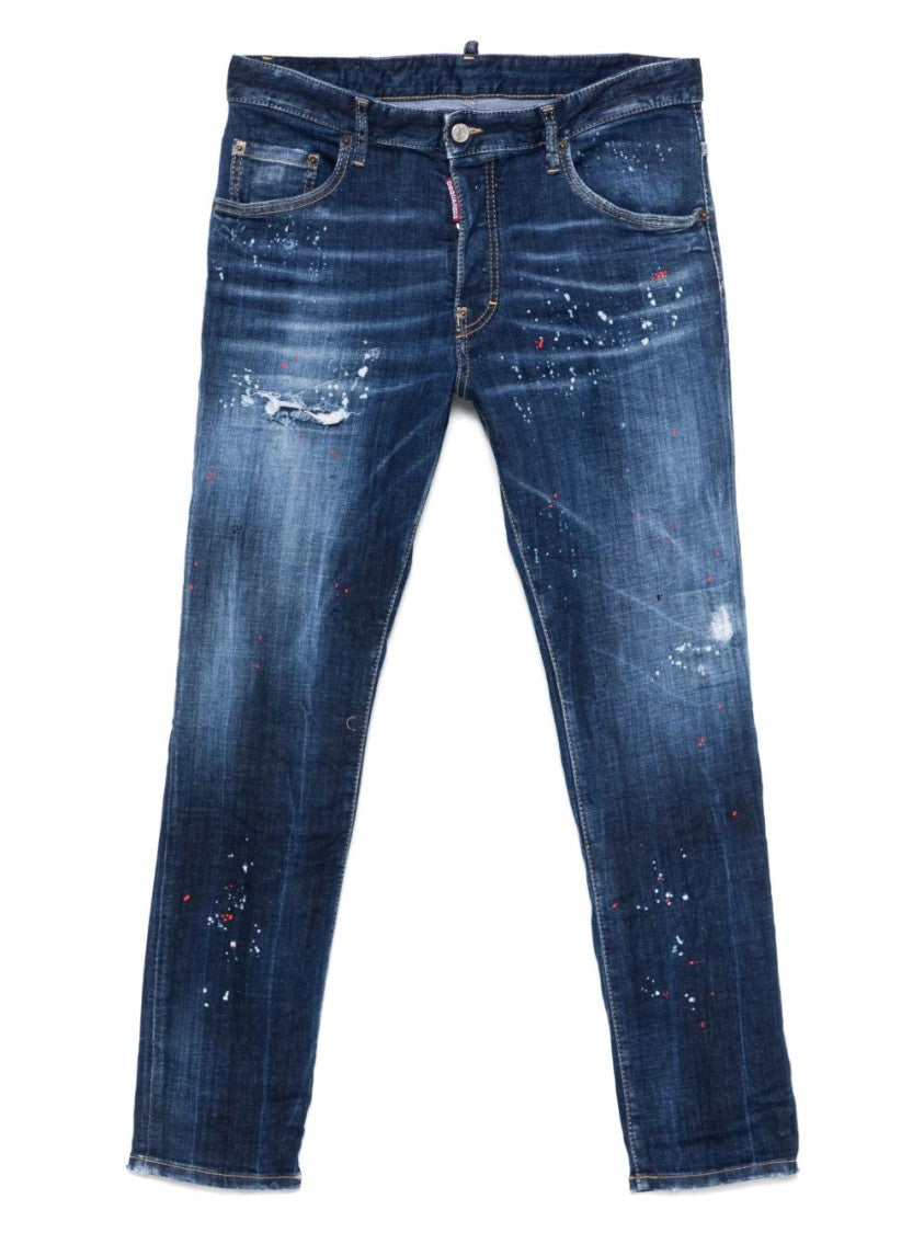 Dsquared2 Indigo Blue Stretch Cotton Jeans