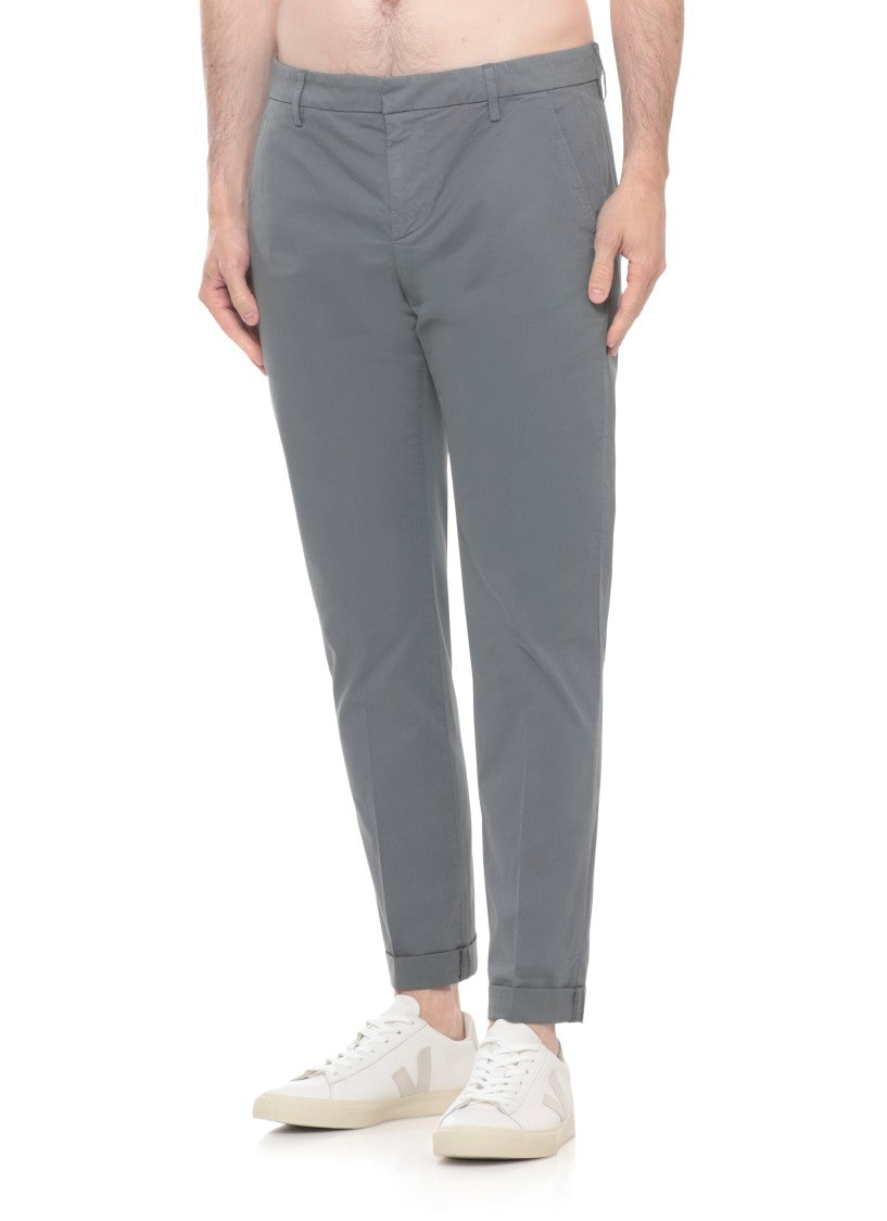 Dondup Grey Gaubert Monogram Cotton Pants
