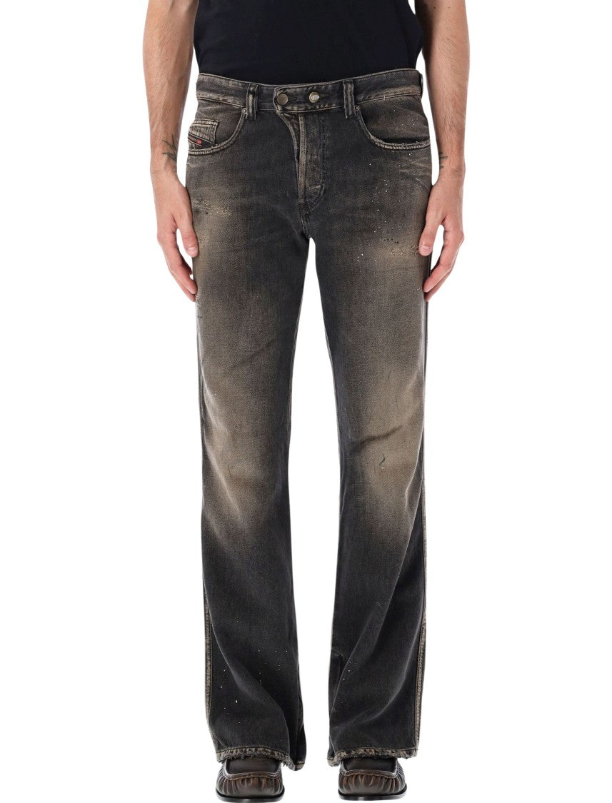Diesel 1998 D-Buck Paint Splatter Vintage Grey Straight-Leg Jeans