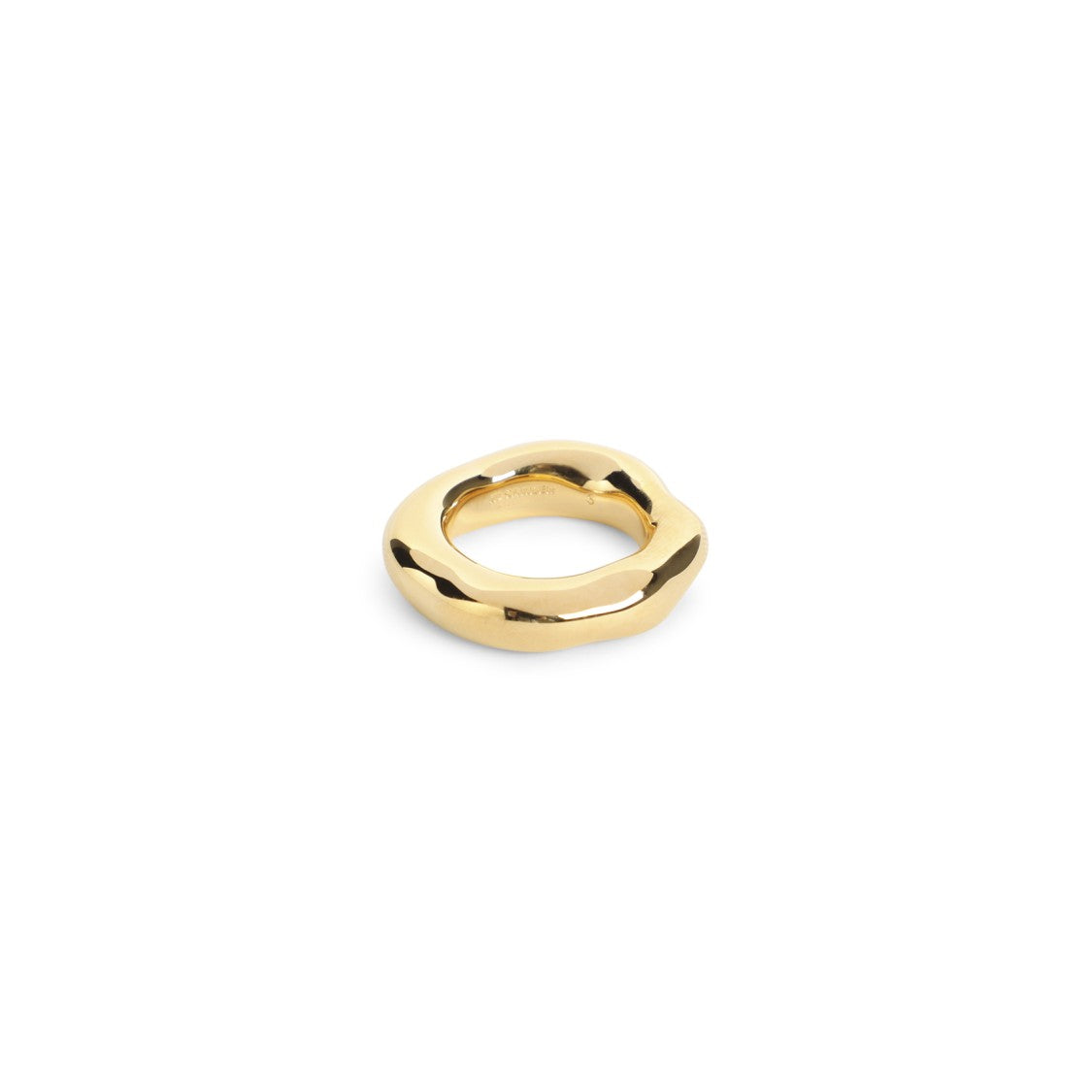 Jil Sander Wavy-Shaped Polished Brass Ring