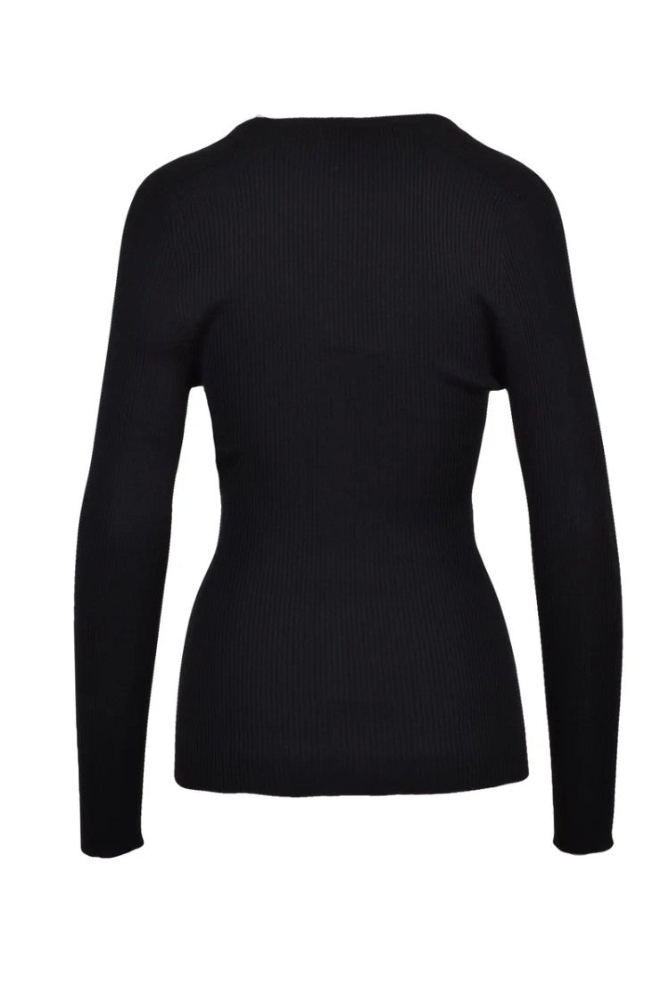 Lanvin Ribbed Cardigan - Black