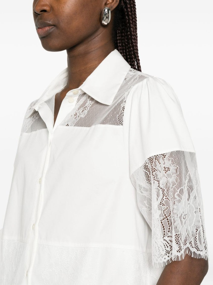 Blugirl Short-Sleeved Blugirl Shirt With Lace Detailing