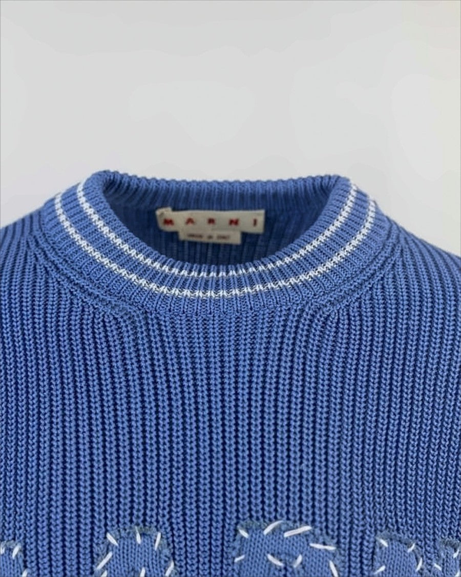 Marni Ribbed Knit Sweater With Contrasting Striped Details