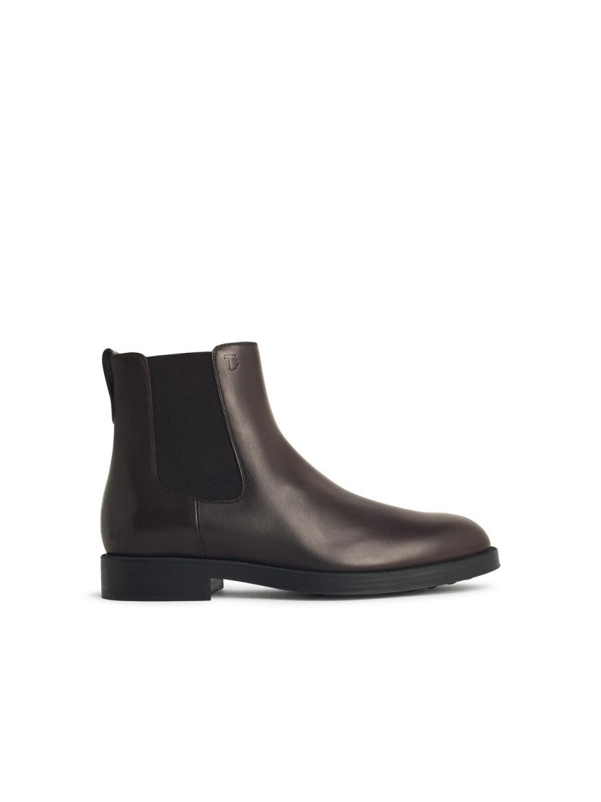 Tod's El. Formale' Brown Leather Ankle Boots