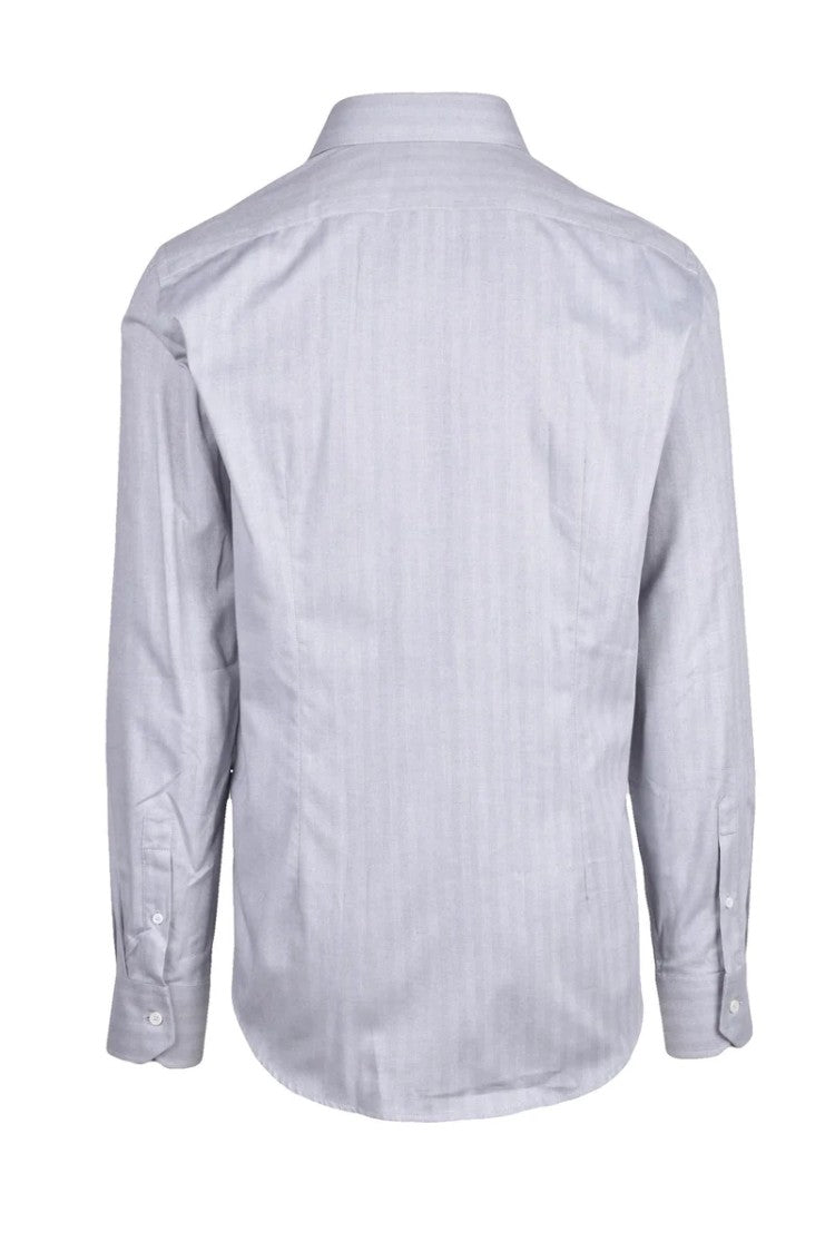 Himon's Grey Striped Stretch Shirt