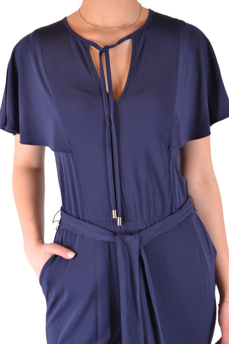 Michael Kors Tailored Deep Navy Jumpsuit With Flutter Sleeves