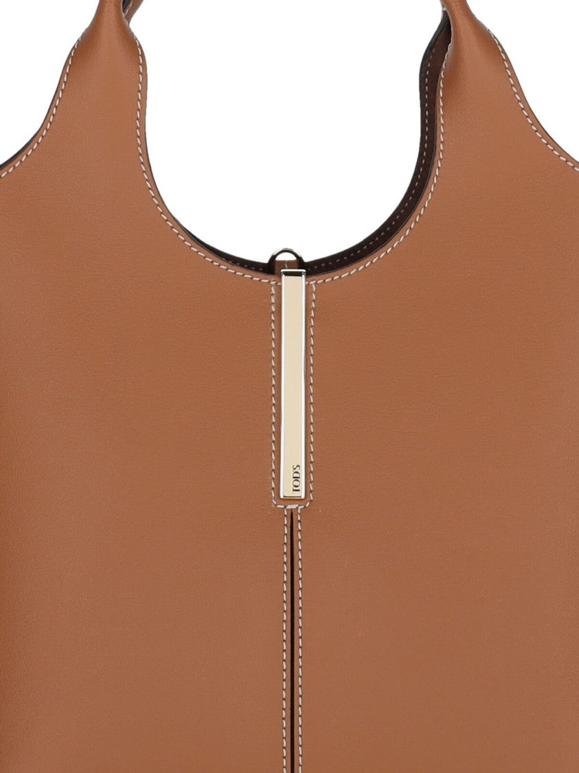 Tod's Brown Leather Mini Tote Bag