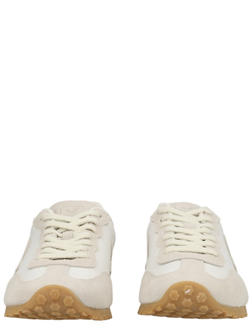 Veja White Low-Profile Leather Suede Sneakers