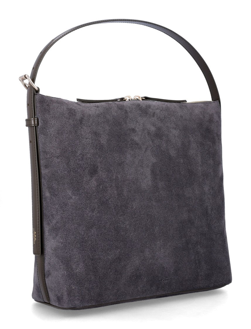 A.P.C. Sac Vera Smooth Leather Double-Zip Tote Bag
