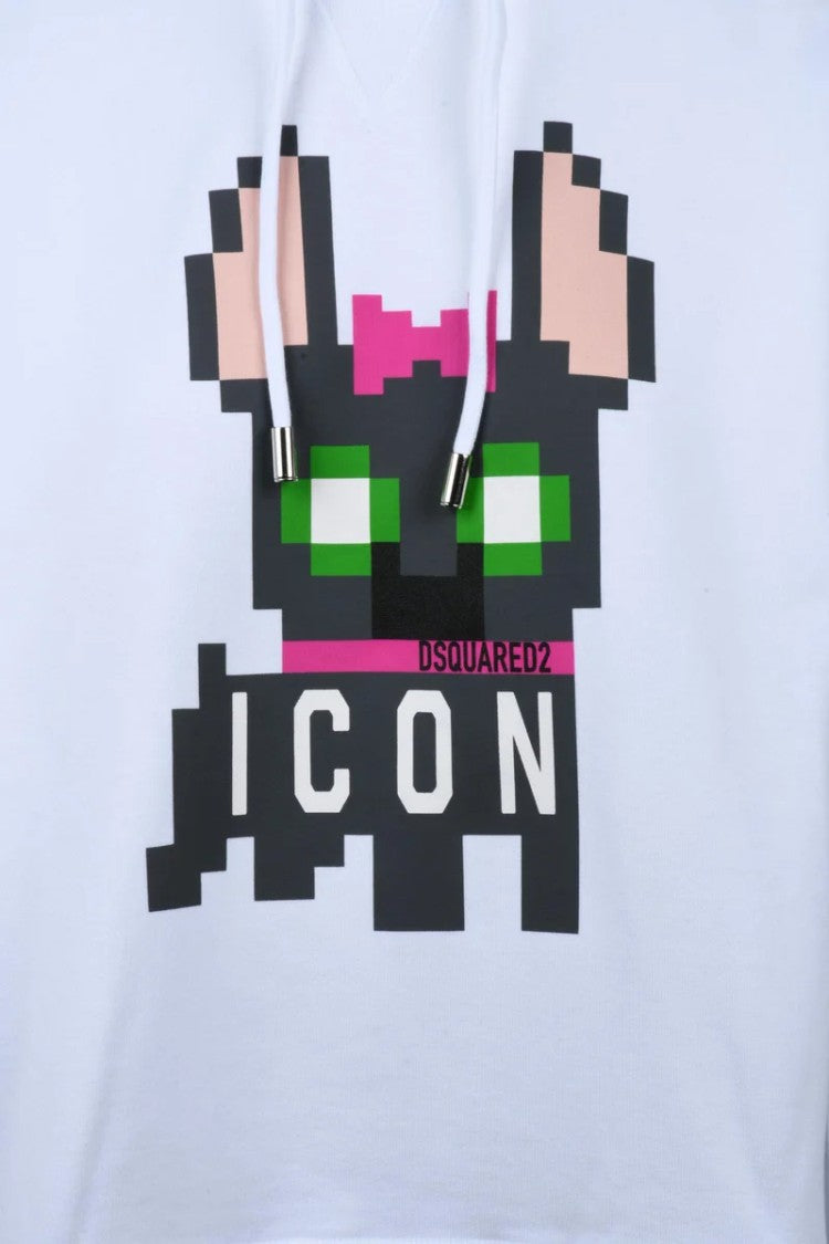 Dsquared2 Cropped White Hoodie