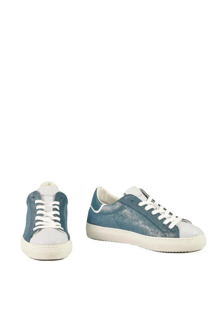 Nevver Aquamarine Leather Sneakers