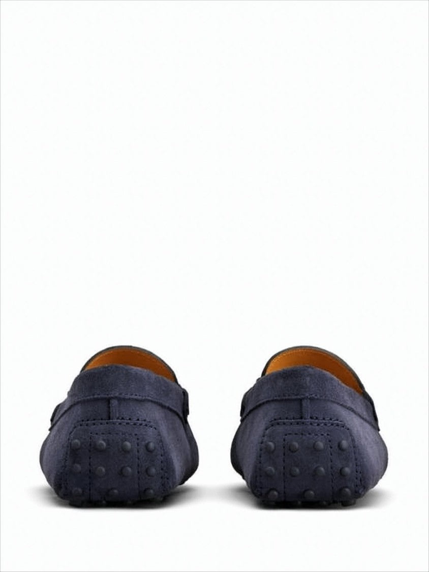 Tod's Blue Suede Loafers With Signature Bit Detail