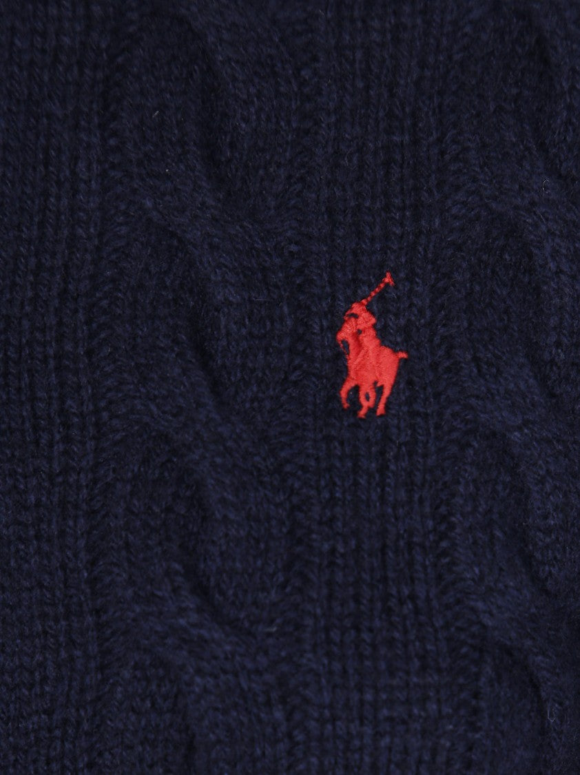 Polo Ralph Lauren Navy Cable-Knit Cardigan With Button Front