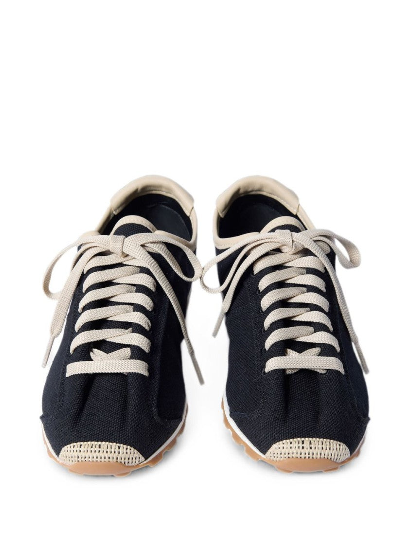 Jacquemus Black Silk-Blend Sneakers