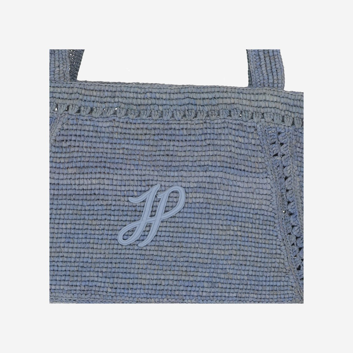 Patou Raffia Tote With Embroidered Logo