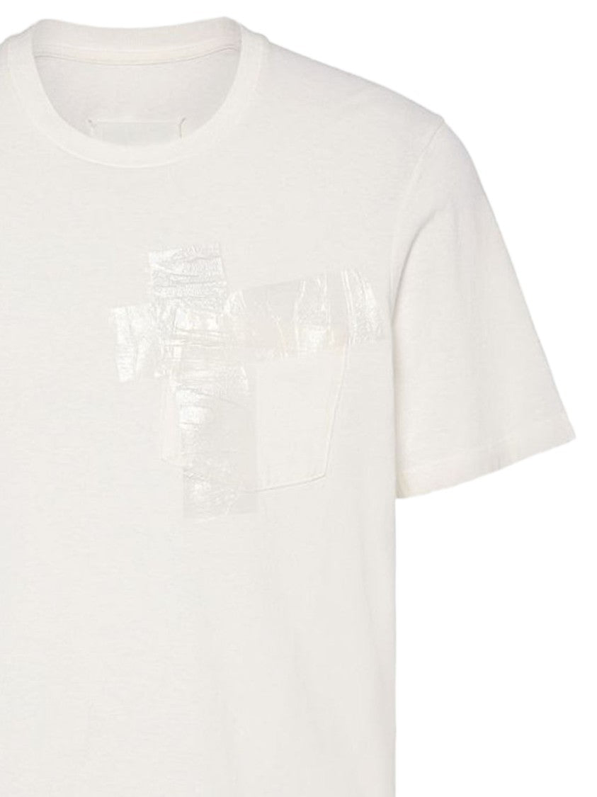 Maison Margiela Cotton Jersey T-Shirt With Distinctive Adhesive Strip And Four-Hole Back