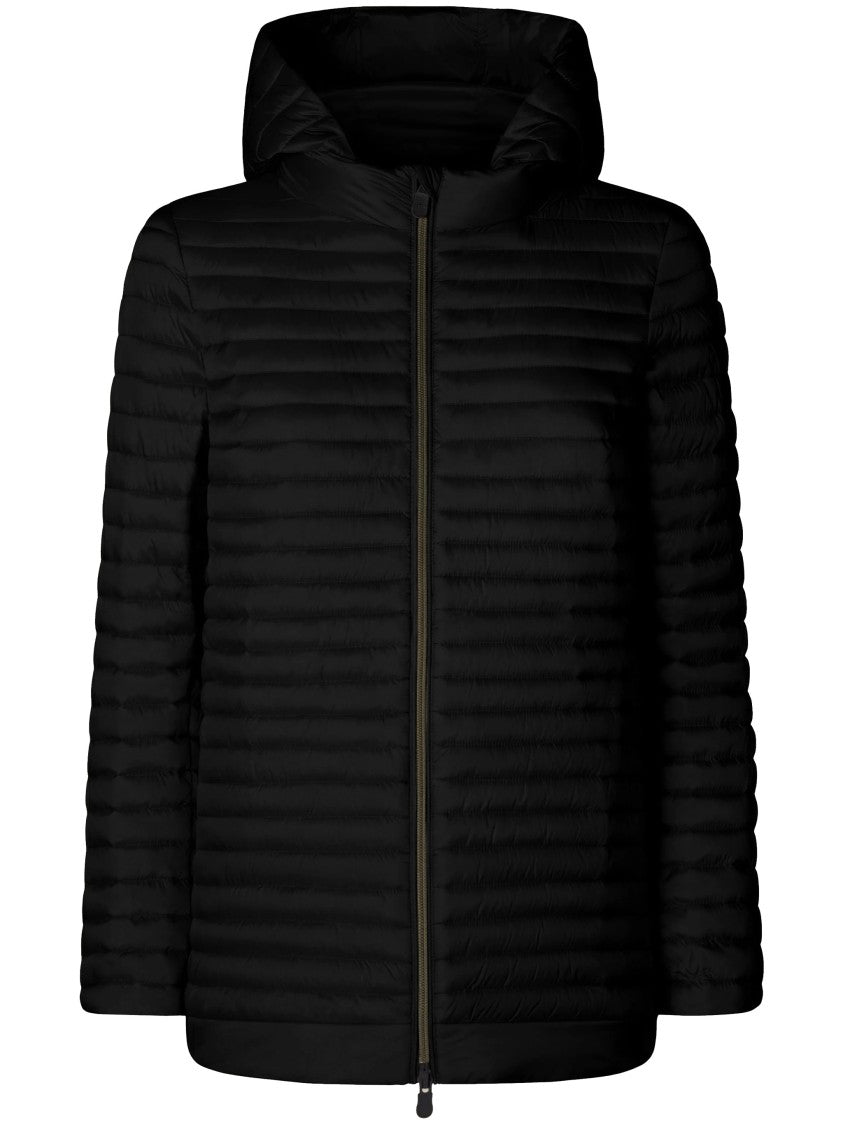 Save The Duck Black Alima Cropped Quilted Padded Coat