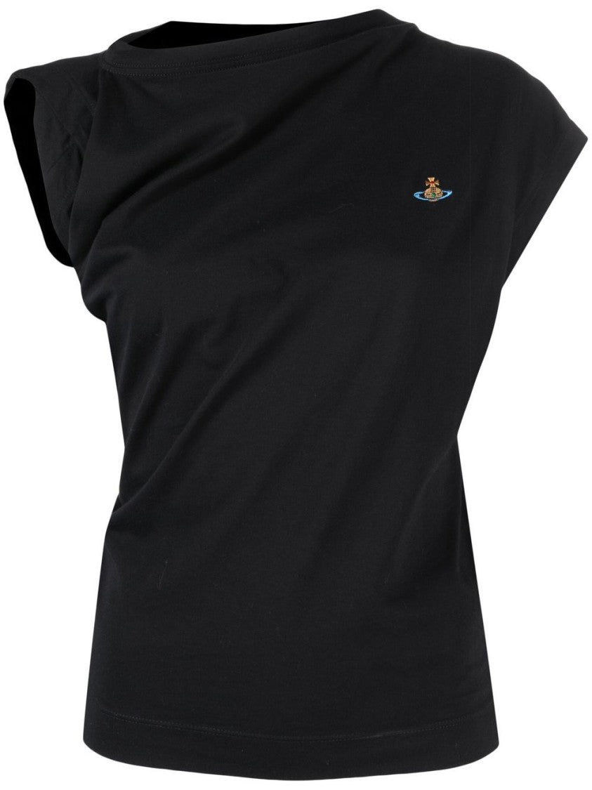 Vivienne Westwood Asymmetric Draped Black Top