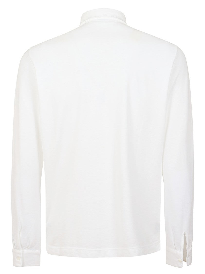 Zanone Long-Sleeve Polo Shirt With Buttoned Placket