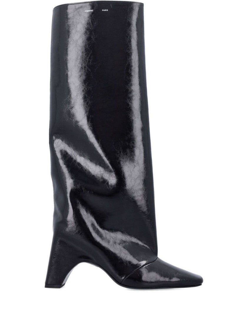 Coperni Crackle-Effect Faux Leather Mid-Calf Boots