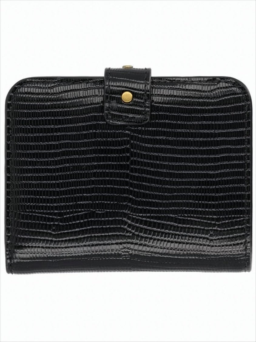 Isabel Marant Glossy Textured Cowhide Leather Wallet
