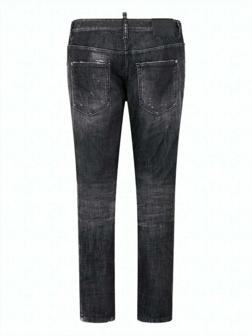 Dsquared2 Black Slim Fit Distressed Denim Pants