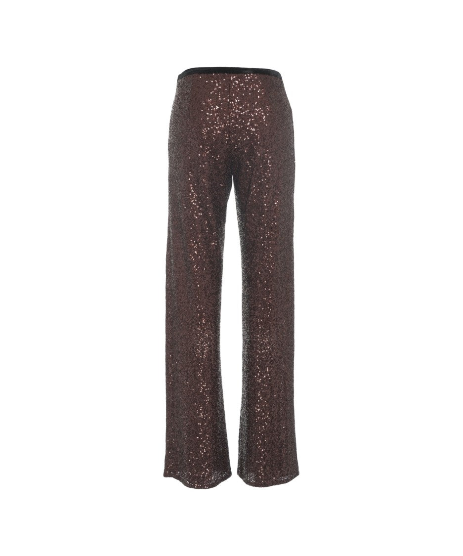 Gender Sequin-Embellished Trousers With Straight Cut And Flare