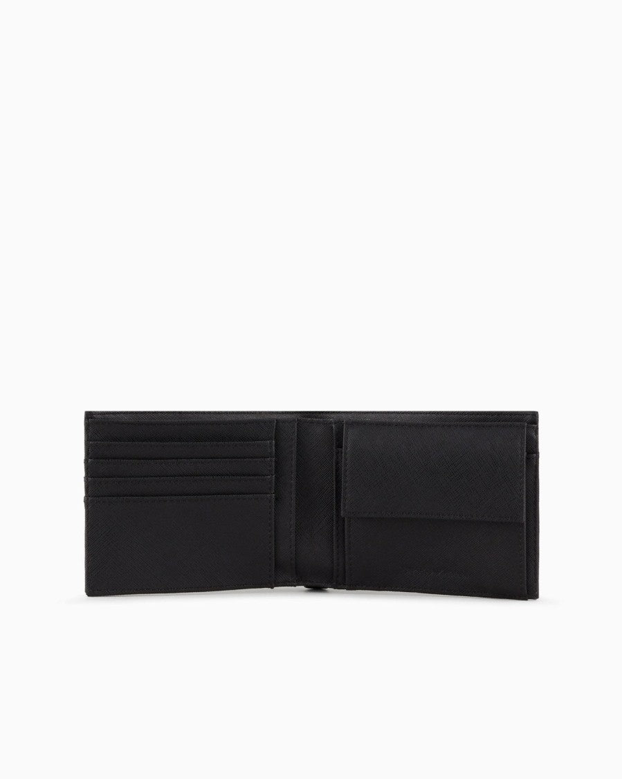 Emporio Armani Saffiano Leather Wallet With Eagle Plaque