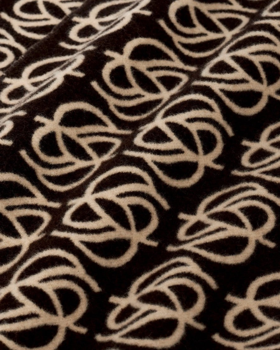 Drôle De Monsieur Dark Brown D-Mirror Monogram Wool Scarf