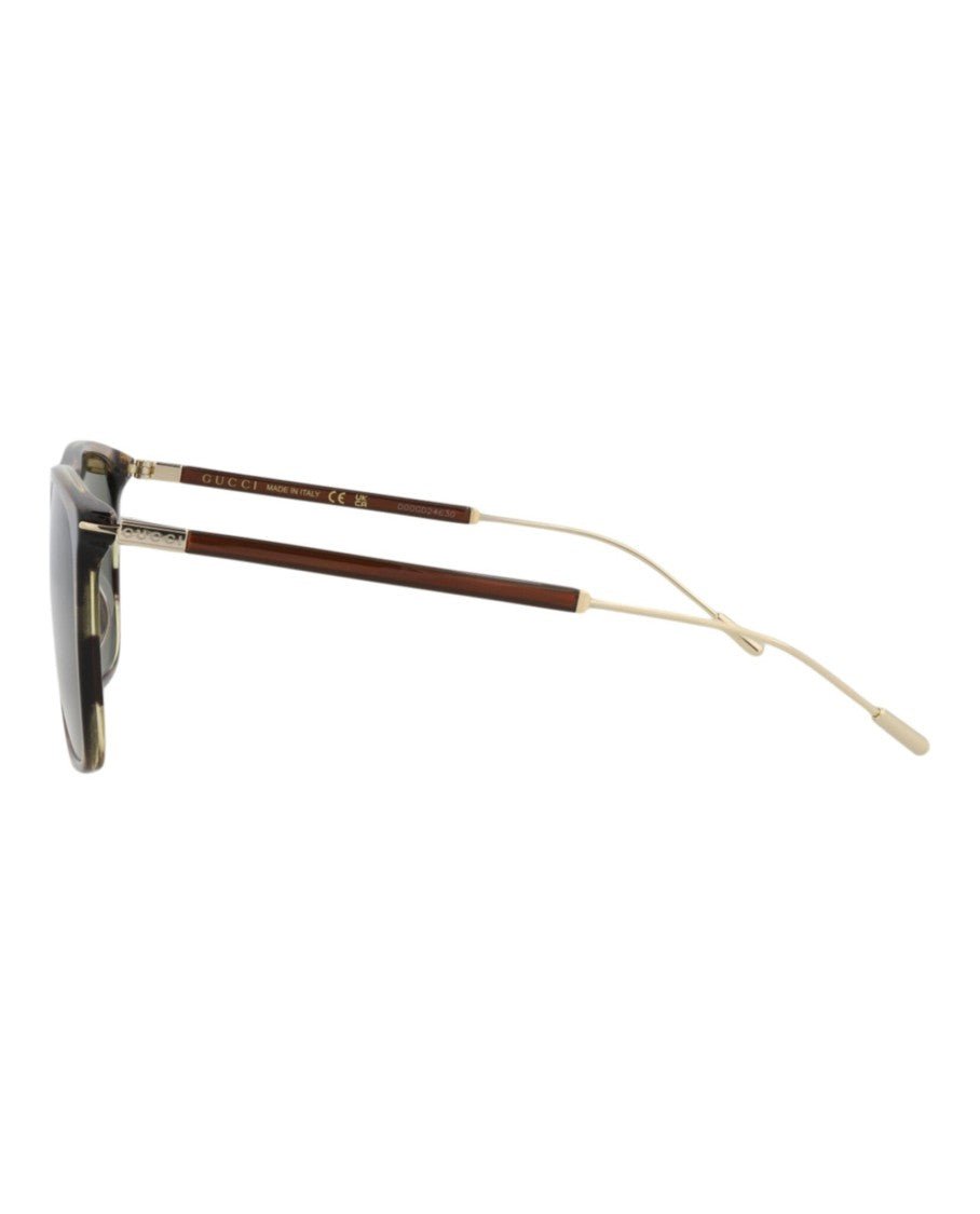 Gucci Square-Frame Recycled Acetate Sunglasses With Gold-Tone Accents